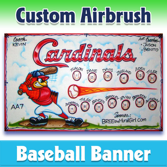 Airbrush Baseball Banner - Cardinals -1006