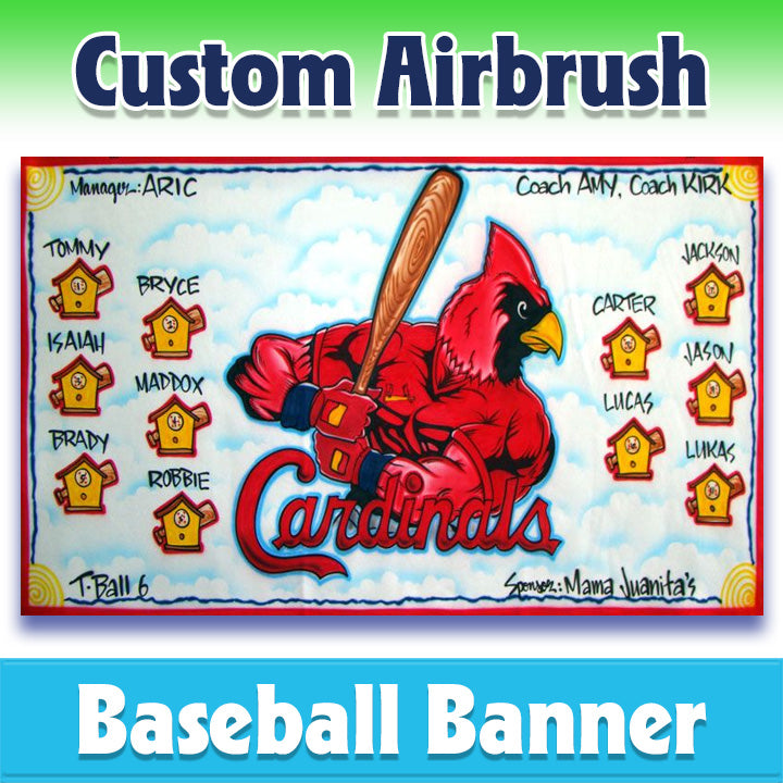 Airbrush Baseball Banner - Cardinals -1008