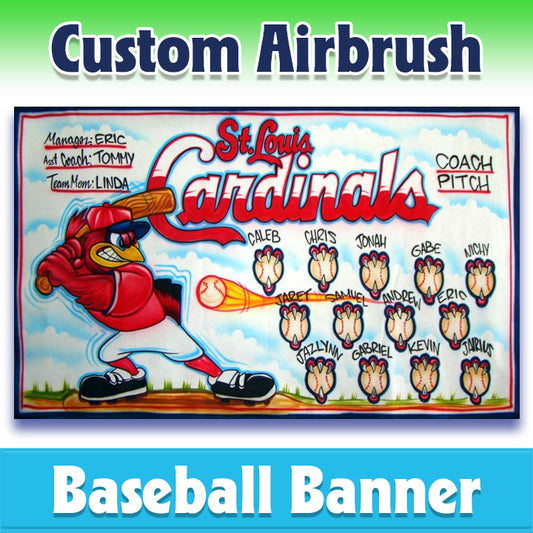 Airbrush Baseball Banner - Cardinals -1010