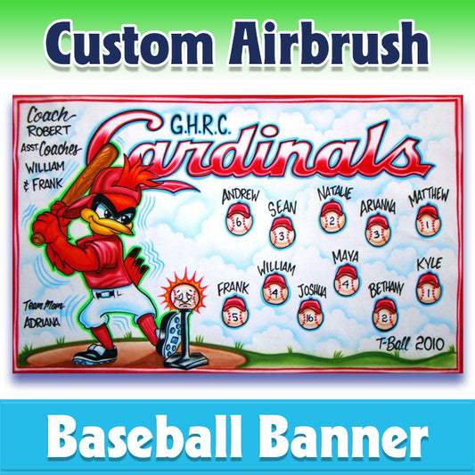 Airbrush Baseball Banner - Cardinals -1011