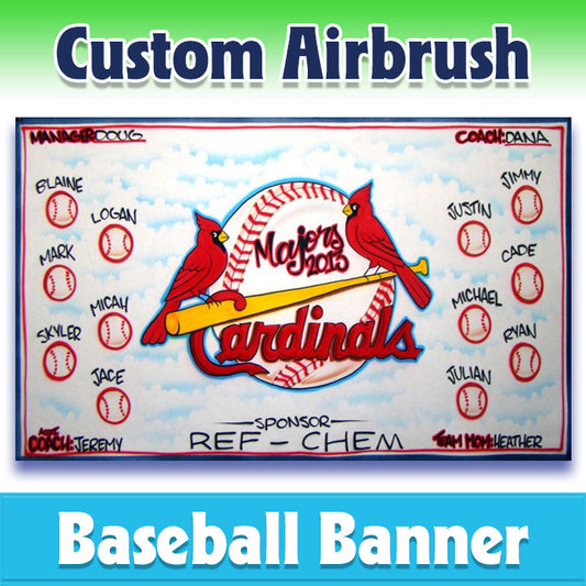 Airbrush Baseball Banner - Cardinals -1012