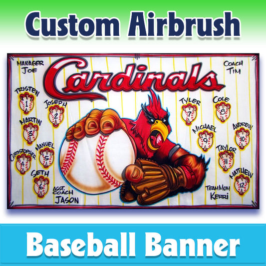Airbrush Baseball Banner - Cardinals -1013
