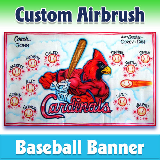 Airbrush Baseball Banner - Cardinals -1014