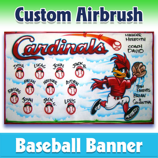 Airbrush Baseball Banner - Cardinals -1015