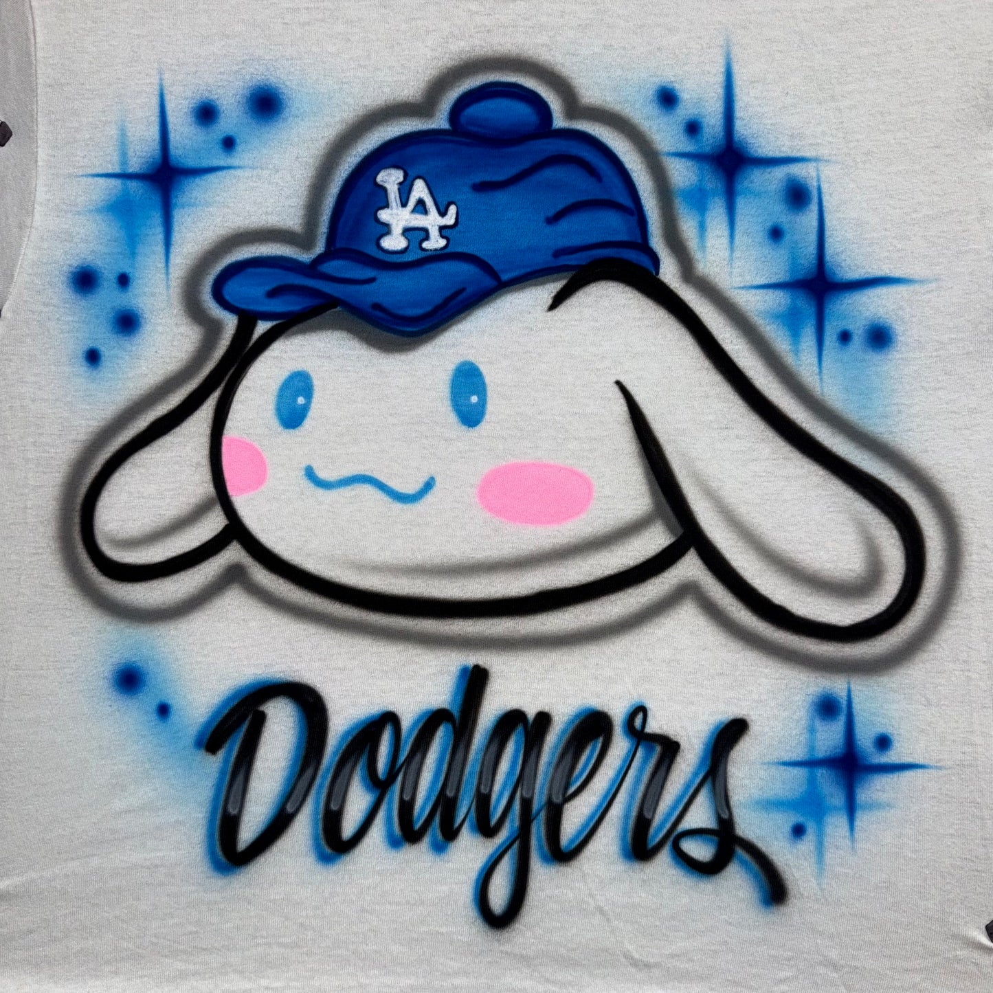 “Dodgers” Airbrushed Tee — Bunny or Puppy (Fan-Inspired)