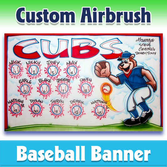 Airbrush Baseball Banner - Cubs -1002
