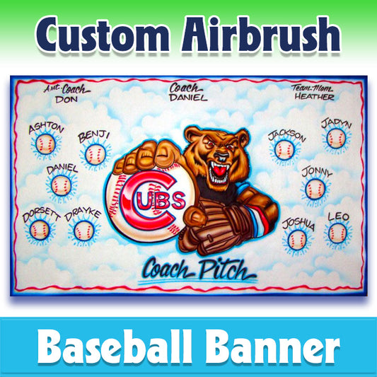 Airbrush Baseball Banner - Cubs -1005