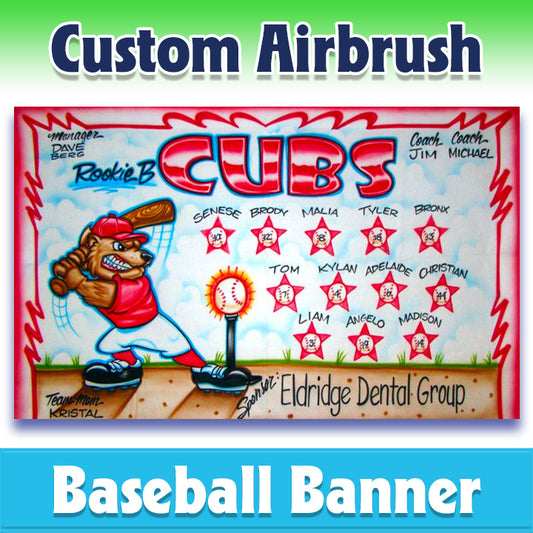 Airbrush Baseball Banner - Cubs -1006