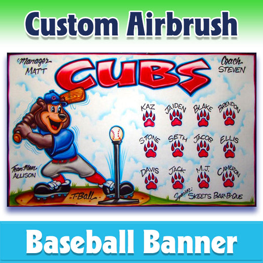 Airbrush Baseball Banner - Cubs -1008