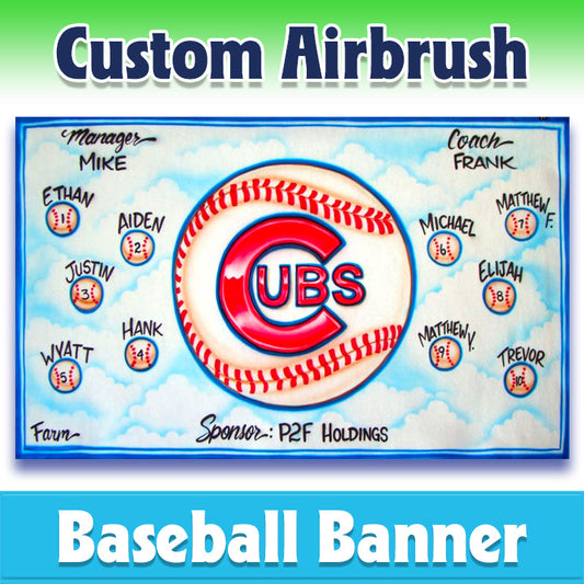 Airbrush Baseball Banner - Cubs -1009