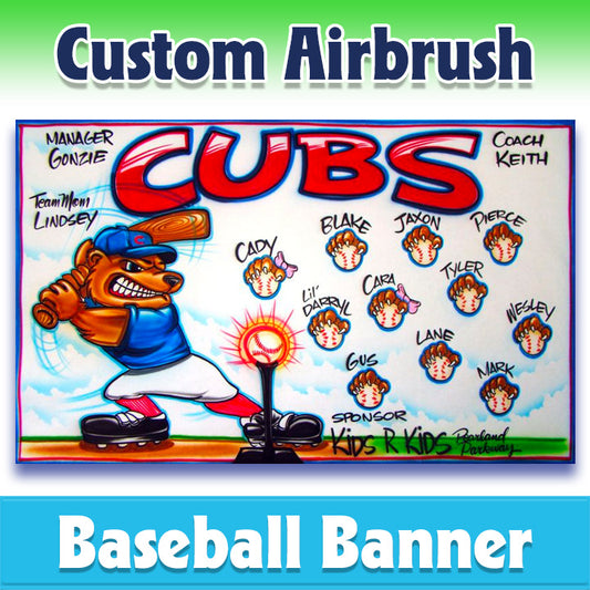 Airbrush Baseball Banner - Cubs -1012