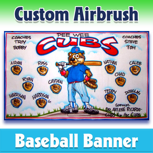 Airbrush Baseball Banner - Cubs -1013