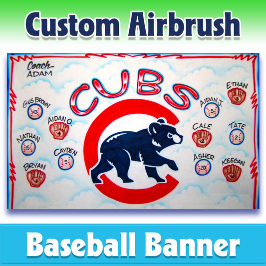 Airbrush Baseball Banner - Cubs -1015