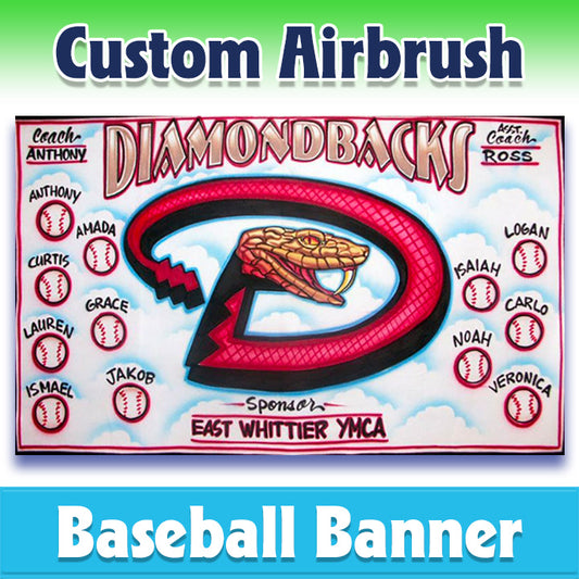 Airbrush Baseball Banner - Diamondbacks -1001