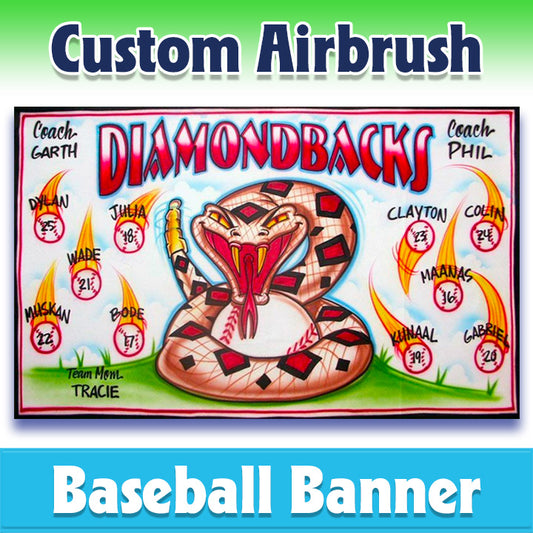 Airbrush Baseball Banner - Diamondbacks -1002
