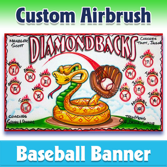 Airbrush Baseball Banner - Diamondbacks -1003