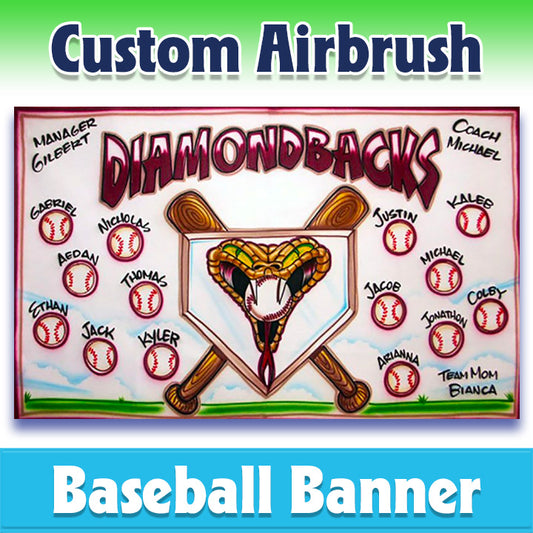 Airbrush Baseball Banner - Diamondbacks -1004