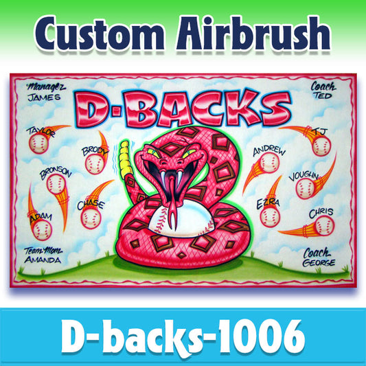 Airbrush Baseball Banner - Diamondbacks -1006