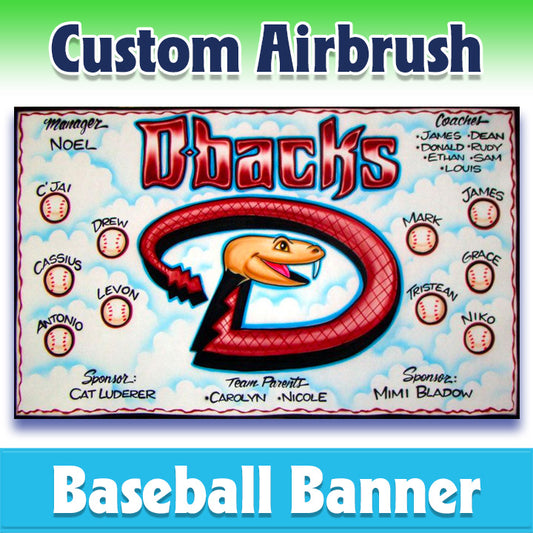 Airbrush Baseball Banner - Diamondbacks -1007