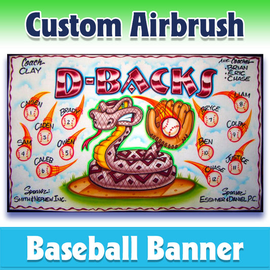 Airbrush Baseball Banner - Diamondbacks -1008