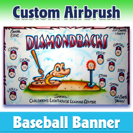Airbrush Baseball Banner - Diamondbacks -1009