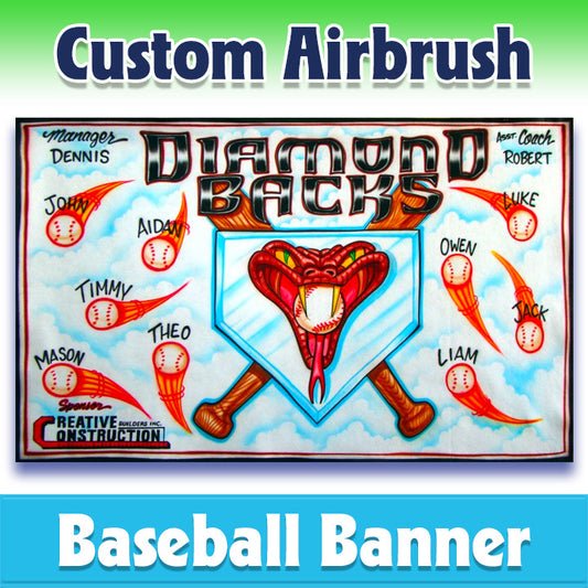 Airbrush Baseball Banner - Diamondbacks -1010