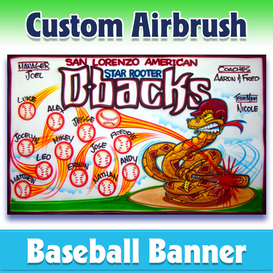 Airbrush Baseball Banner - Diamondbacks -1011