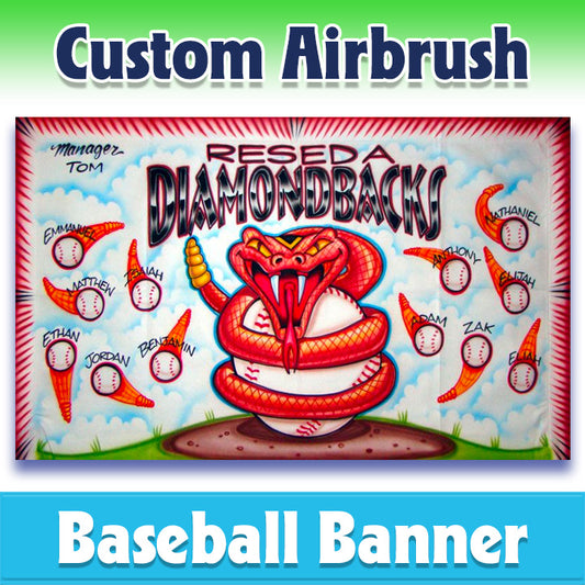Airbrush Baseball Banner - Diamondbacks -1012