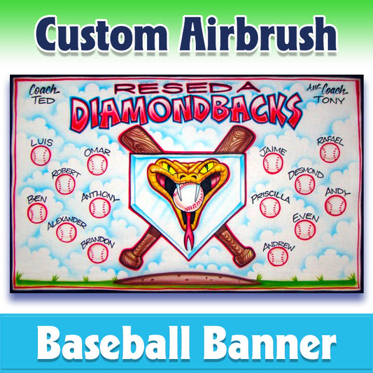 Airbrush Baseball Banner - Diamondbacks -1013