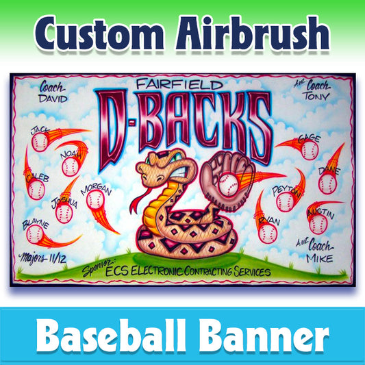 Airbrush Baseball Banner - Diamondbacks -1014