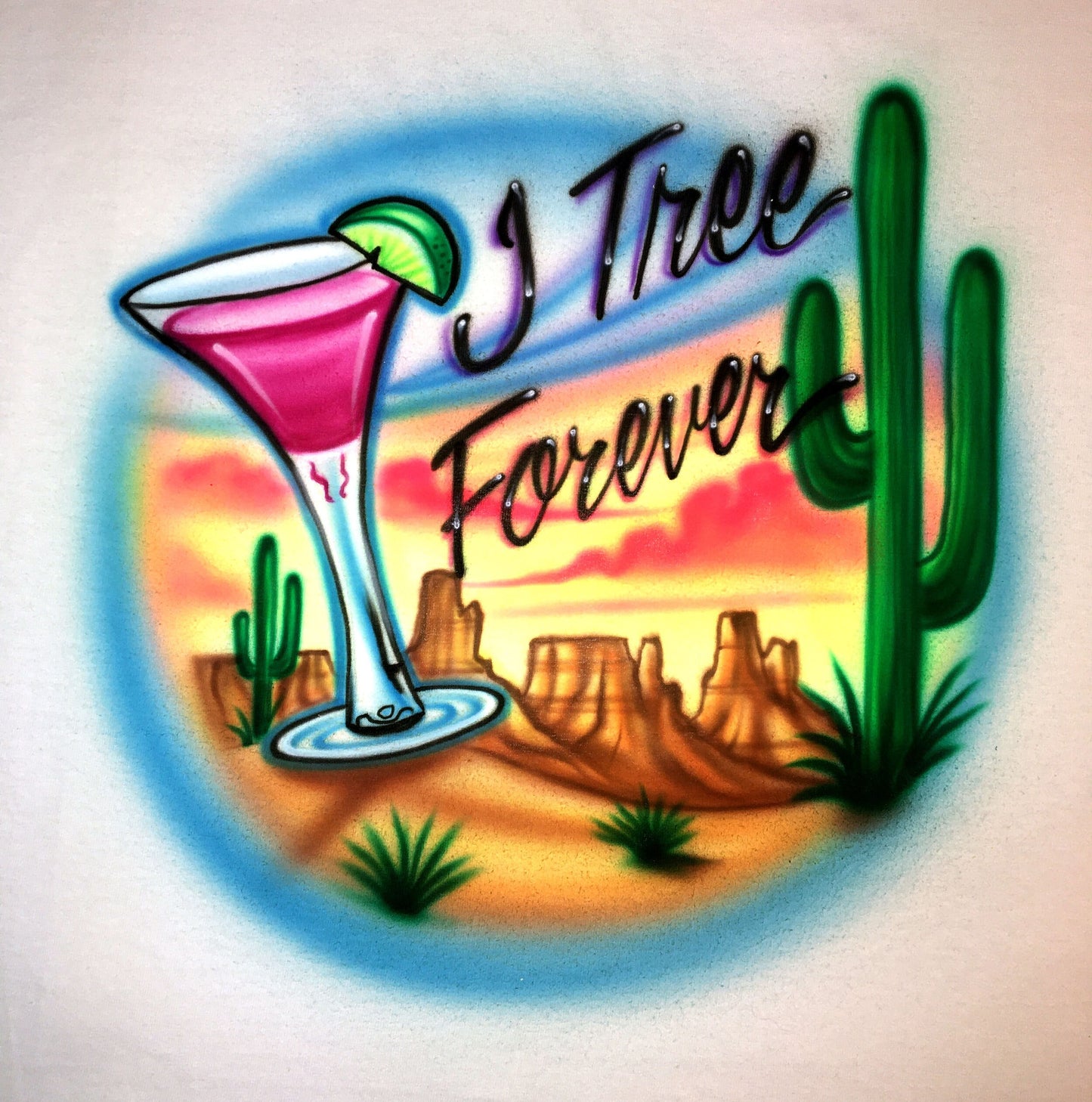 Joshua Tree Forever Desert Martini airbrushed shirt