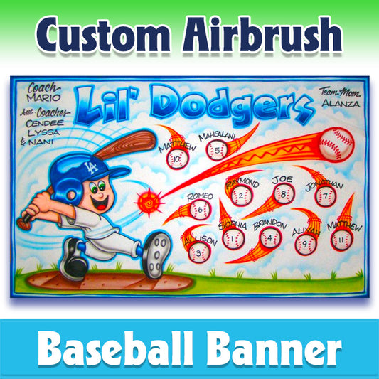 Airbrush Baseball Banner - Dodgers -1001