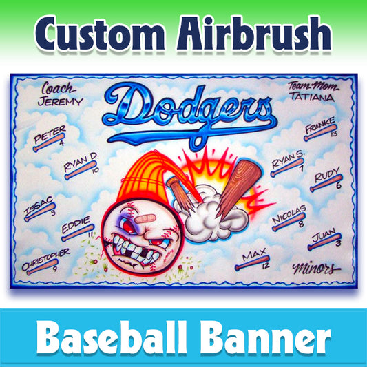 Airbrush Baseball Banner - Dodgers -1002