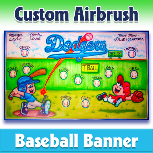 Airbrush Baseball Banner - Dodgers -1003