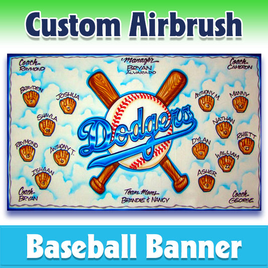 Airbrush Baseball Banner - Dodgers -1004