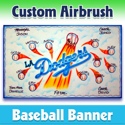 Airbrush Baseball Banner - Dodgers -1006
