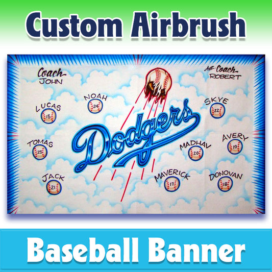 Airbrush Baseball Banner - Dodgers -1008