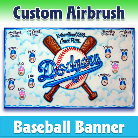 Airbrush Baseball Banner - Dodgers -1009