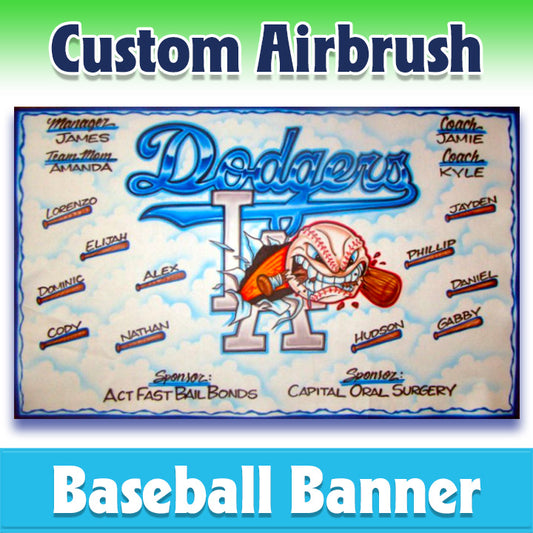 Airbrush Baseball Banner - Dodgers -1010