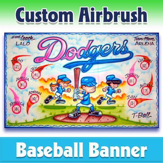 Airbrush Baseball Banner - Dodgers -1011