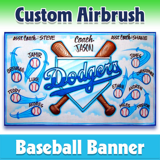 Airbrush Baseball Banner - Dodgers -1012