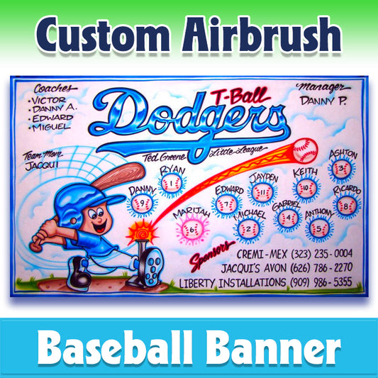 Airbrush Baseball Banner - Dodgers -1013