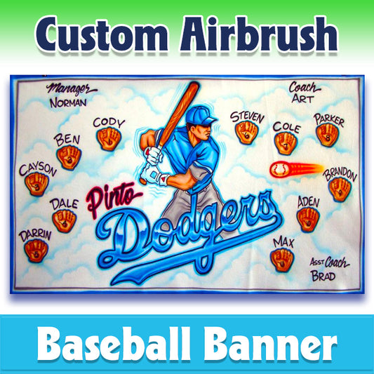 Airbrush Baseball Banner - Dodgers -1016