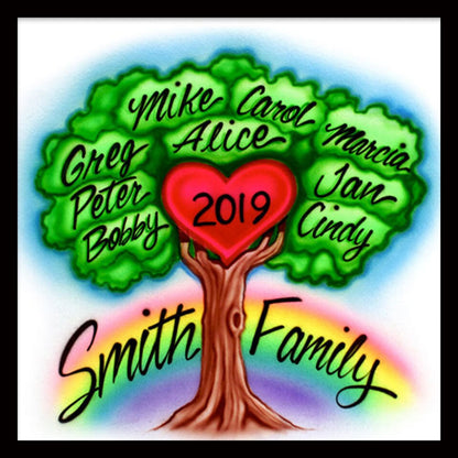 Airbrush T-Shirt * Family Tree * Family Reunion * Your Names