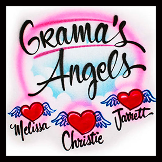Airbrush T-shirt * Grandma's * Angels * Grand-kids * Family