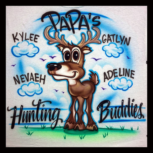 Airbrush T-Shirt - Papa's Hunting Buddies - Family