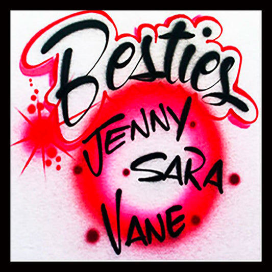 Airbrushed T-shirt - Besties - You Choose Color