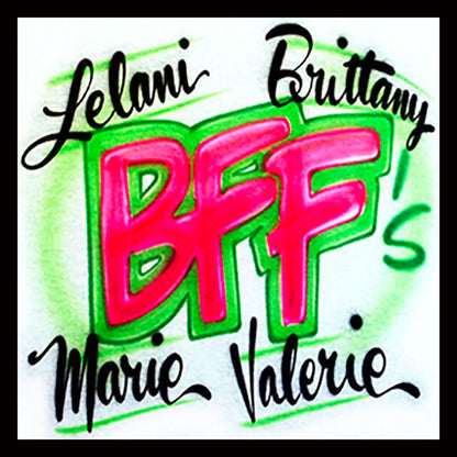Airbrushed T-shirt - BFF's - You Choose Color