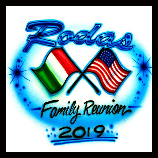 Airbrushed T-shirt - Family Reunion - Mexico - USA