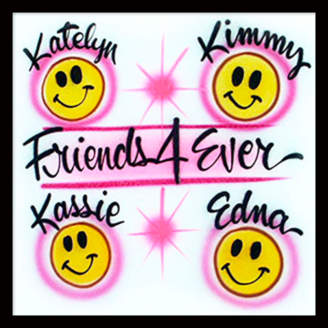 Airbrushed T-shirt - Friends 4 Ever - You Choose Color